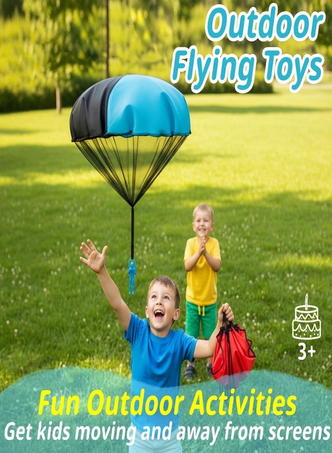 Yeeeasy Tangle-Free Parachute Toys for Kids (4 Pack) - Outdoor Flying Game & STEM Science Gift for Boys Girls Age 3-12 - Rip-Stop Nylon Hand Throw Army Men Action Figures - Easter Basket Stuffers - Image 2