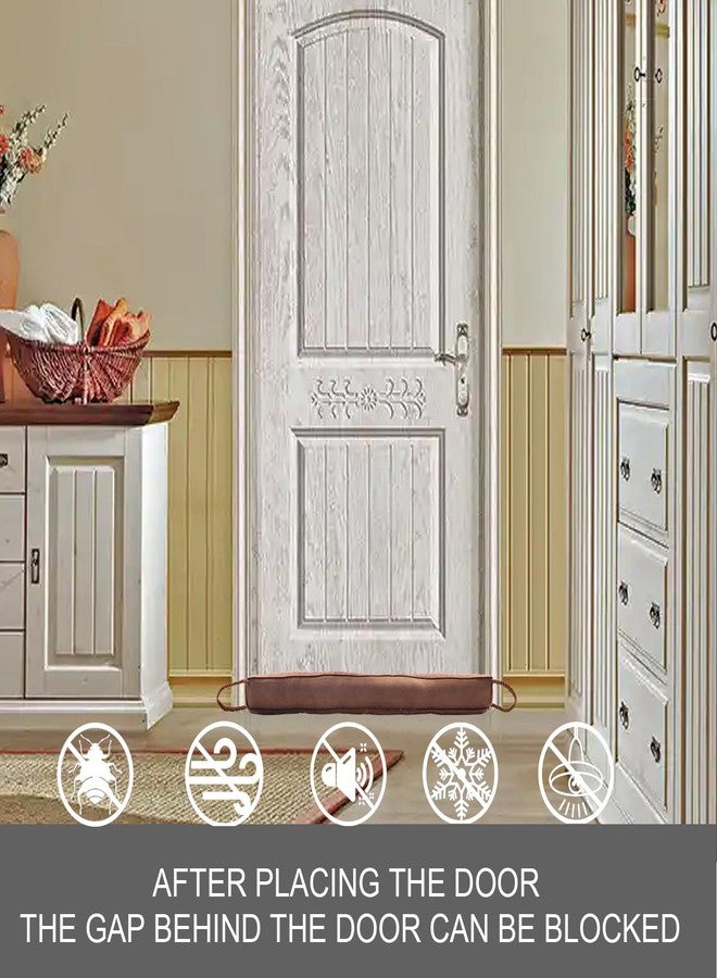 داراليس مانع تسرب الهواء للأبواب شديد التحمل - شريط مانع لتسرب الهواء أسفل الباب مع ثقل (بني، 36 بوصة) - Image 5
