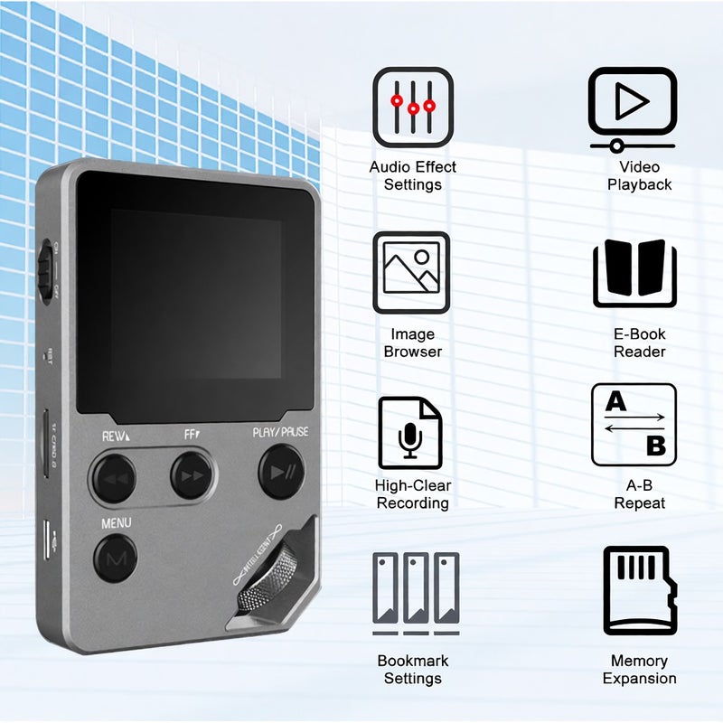 Mp3 Player: 1.8" TFT Display, Lossless Audio Support - BT Wireless Connectivity, Portable Digital Audio Player for On-the-go Music Lovers - Image 4