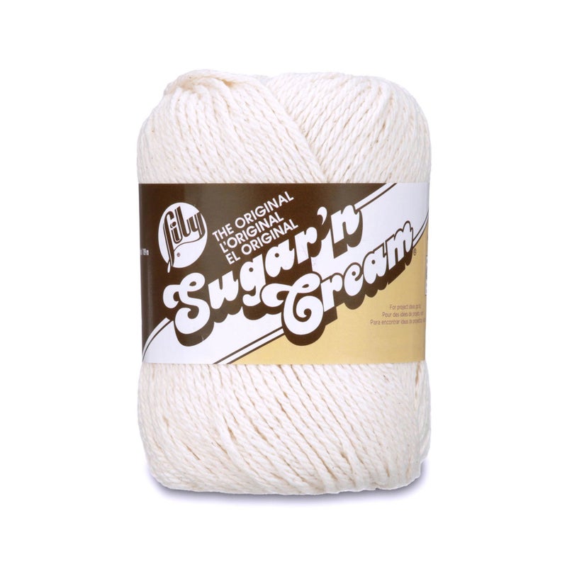 Lily Lily Sugar N Cream The Original Solid Yarn 25oz Medium 4 Gauge 100 Cotton  Ecru  Machine Wash  Dry