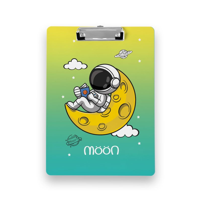 Articious لوحة رسم وكتابة واختبار مع مشبك (الحجم - 24x36 سم) متينة وخفيفة الوزن للمكتب والمدرسة والجامعة - الفضاء القمري - Image 3