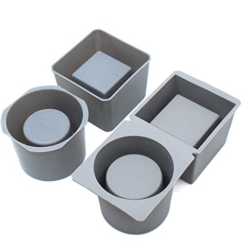 catin Concrete Planter Molds Silicone Planter Molds for Cement Pot, Round and Square - Image 1