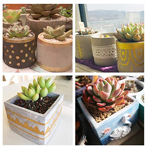 catin Concrete Planter Molds Silicone Planter Molds for Cement Pot, Round and Square - Image 4