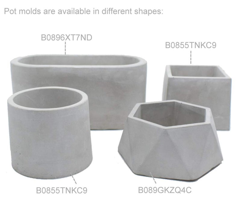 catin Concrete Planter Molds Silicone Planter Molds for Cement Pot, Round and Square - Image 5