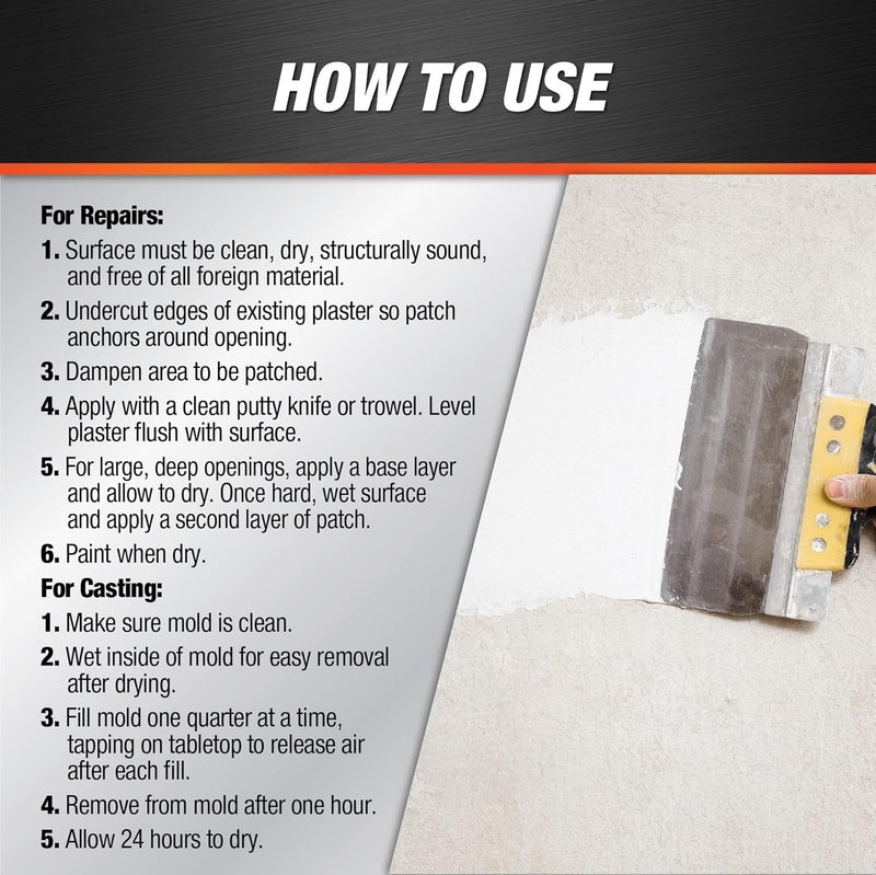 Dap جبس باريس (خليط جاف)، أبيض، علبة 4 رطل (7079810308) - Image 3