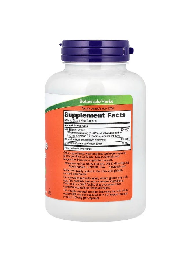 now Milk Thistle Extract Double Strength 300 Mg 200 Veg Capsules - Image 2