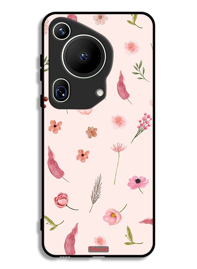 Tolwak Huawei Pura 70 Ultra Protective Case Cover Leaves And Roses Pattern - Image 1