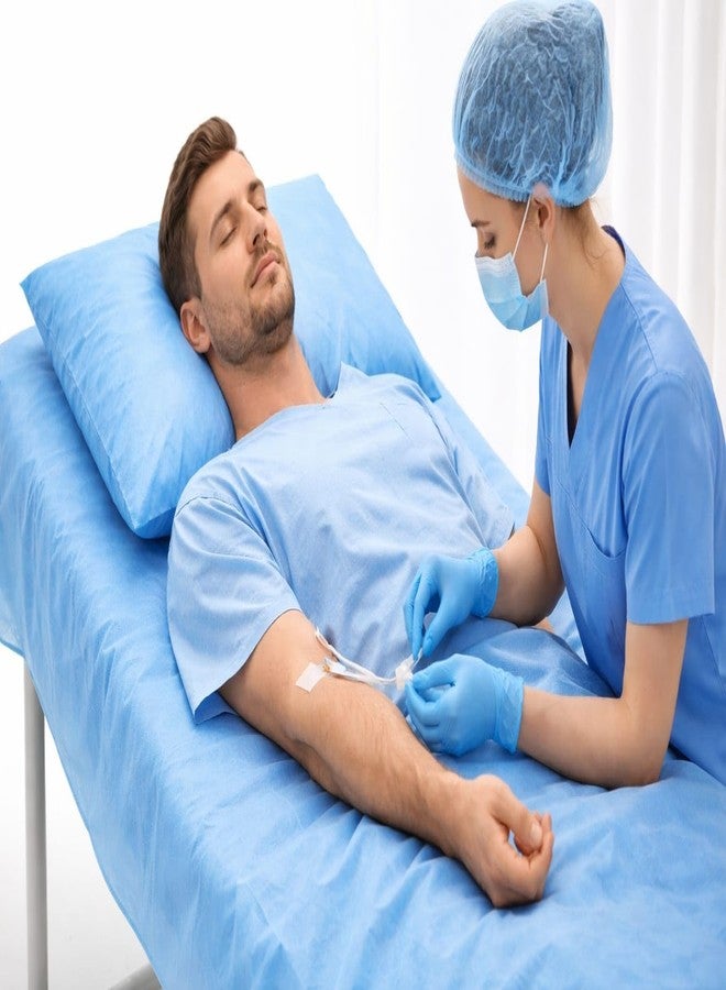 RXSHOPY Blue Double King Size Disposable Bed Sheets for Patients, Disposable Bed Cover Hospital I Single use Non Woven Bedsheets for Massage, Spa I 90 x 63 Inches, Pack of 5 - Image 2