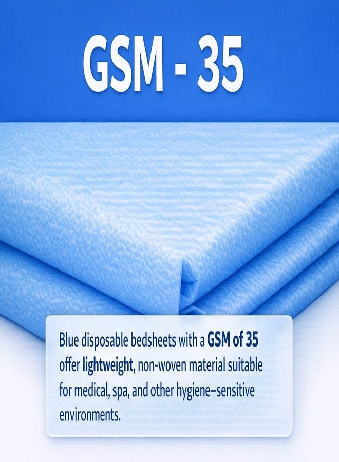 RXSHOPY Blue Double King Size Disposable Bed Sheets for Patients, Disposable Bed Cover Hospital I Single use Non Woven Bedsheets for Massage, Spa I 90 x 63 Inches, Pack of 5 - Image 4