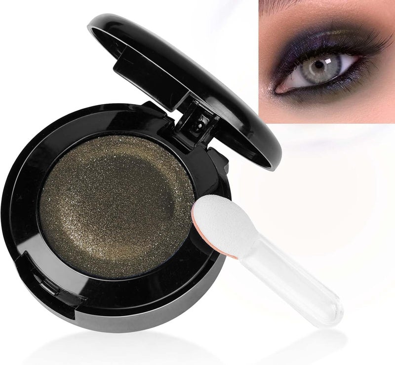 LOPHE Single Shimmer Eyeshadow Pressed Fine Powder Eyeshadow Highly Pigmented Longwear Blendable Eye Make up for DayNight Waterproof Comes with An Brush and A Small MirrorDark brown
