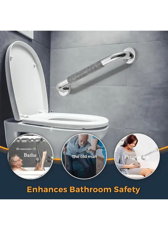2pcs 13 Inch 304 Stainless Steel Non Slip Bathroom Handrails Chrome Safety Handles For Kitchen Bedroom Bathtub Shower Steps Indoor Outdoor - Image 5