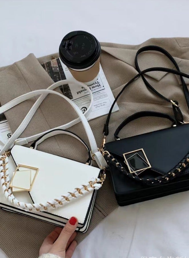 Elegant Women’s Chain Shoulder Bag – Business Crossbody Handbag, Stylish Small Square Bag, Ladies’ Top Handle Bag, Perfect for Party & Gift, Black - Image 4