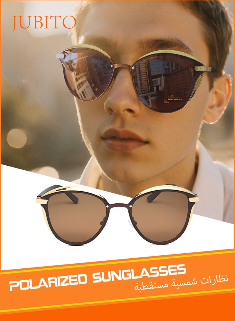 JUBITO polarized sunglasses for men and women stylish UV400 gold/tea - Image 1