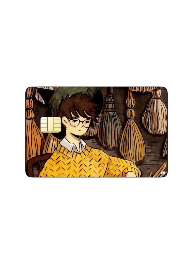RKN PRINTED BANK CARD STICKER Cool Wizard Drawing With Brooms - Image 1