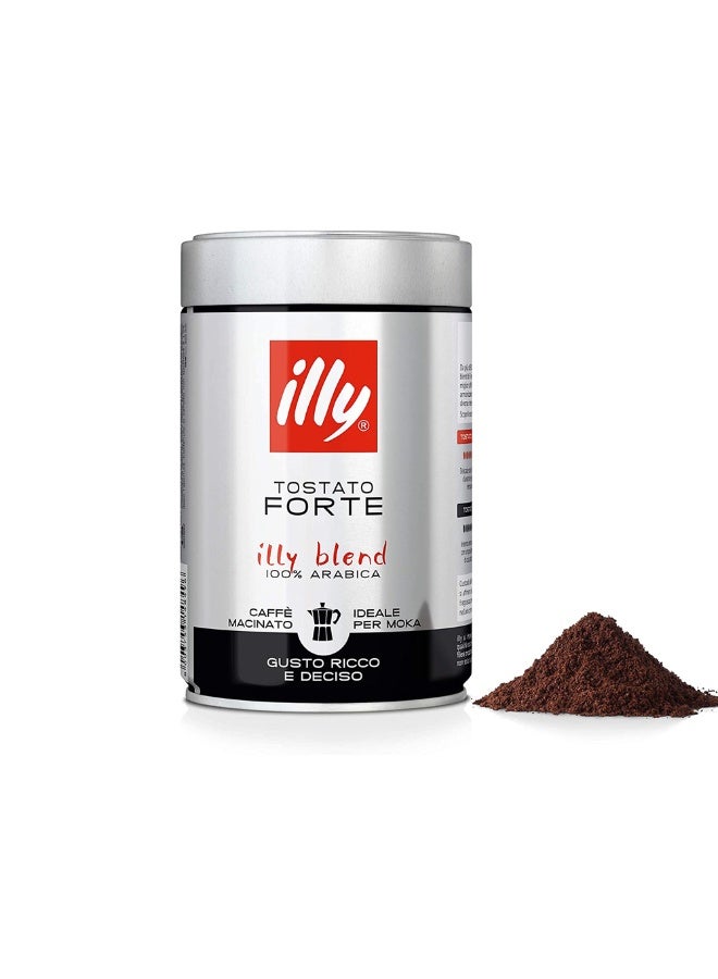 illy Ground Coffee Tostato Forte 100% Arabica for Moka Pot - 250g