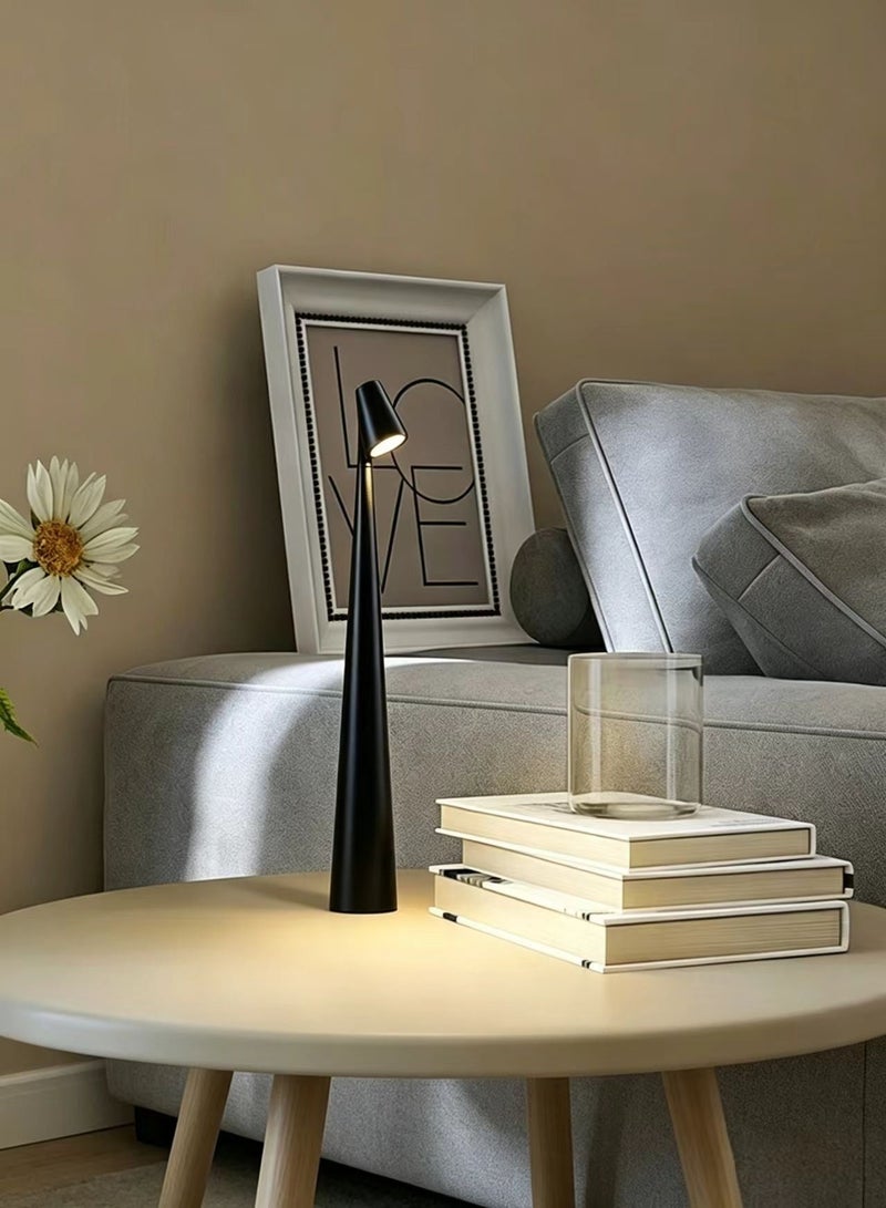 USB Rechargeable Touch LED Desk Lamp, 3-Level Brightness, Portable Night Light for Bedside & Dining (Black) - Image 3