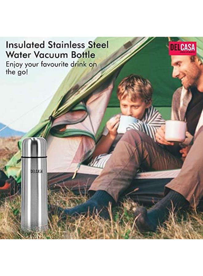 DELCASA Dc1767 750Ml 25Oz Stainless Steel Vacuum Water Bottle Insulated Flask Bottle Thermos Flask With Double Wall Design Hot And Cool Portable And Leak Proof Perfect For Camping Hiking Silver - Image 4