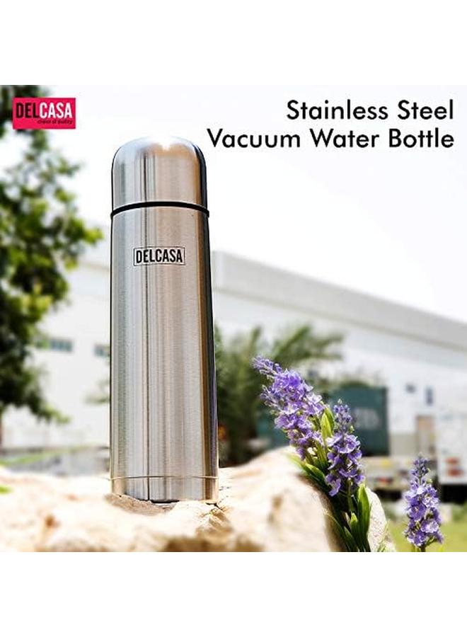 DELCASA Dc1767 750Ml 25Oz Stainless Steel Vacuum Water Bottle Insulated Flask Bottle Thermos Flask With Double Wall Design Hot And Cool Portable And Leak Proof Perfect For Camping Hiking Silver - Image 3