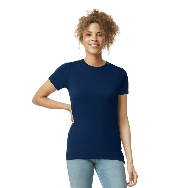 Gildan Women's Softstyle Cotton T-Shirt, Style G64000L, Multipack, Navy (2-Pack), Medium - Image 2