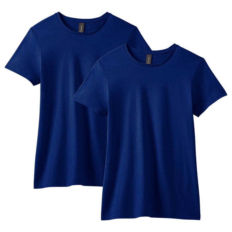 Gildan Women's Softstyle Cotton T-Shirt, Style G64000L, Multipack, Navy (2-Pack), Medium - Image 1