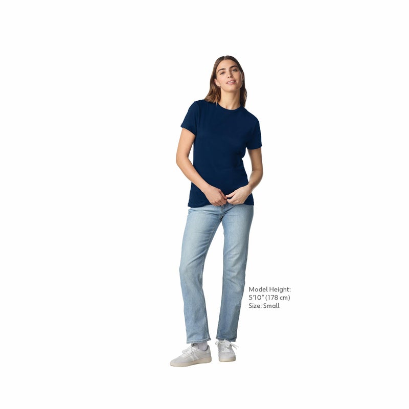 Gildan Women's Softstyle Cotton T-Shirt, Style G64000L, Multipack, Navy (2-Pack), Medium - Image 5