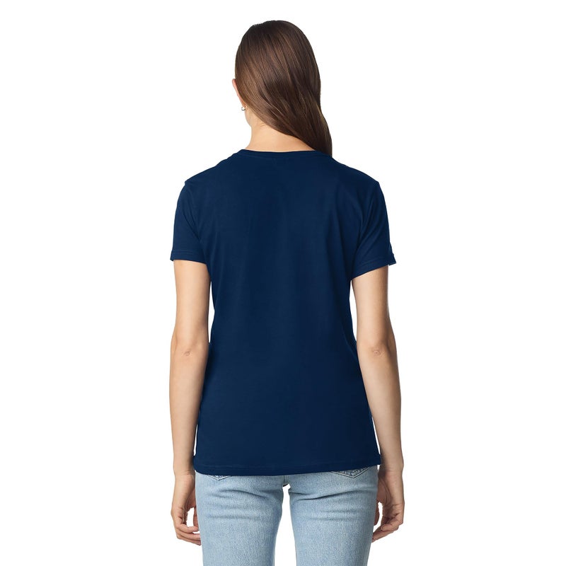 Gildan Women's Softstyle Cotton T-Shirt, Style G64000L, Multipack, Navy (2-Pack), Medium - Image 3