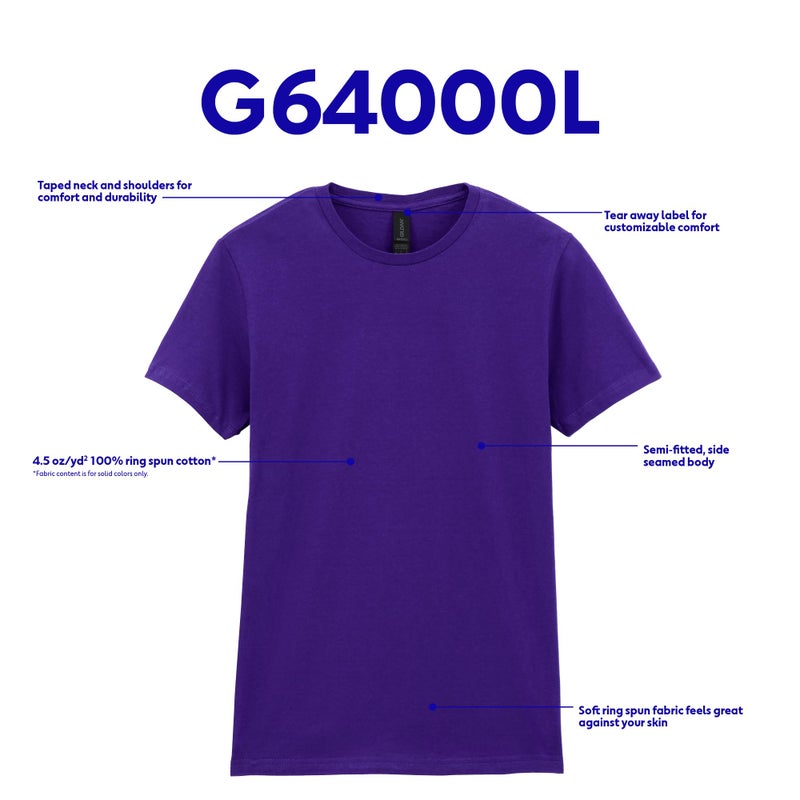 Gildan Women's Softstyle Cotton T-Shirt, Style G64000L, Multipack, Navy (2-Pack), Medium - Image 4