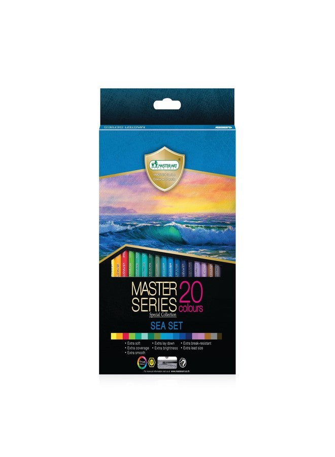 MASTERART Colored Pencils Master Series 20 Colors in Special Collection for Kids and Adults Coloring (SEA SET) - Image 1