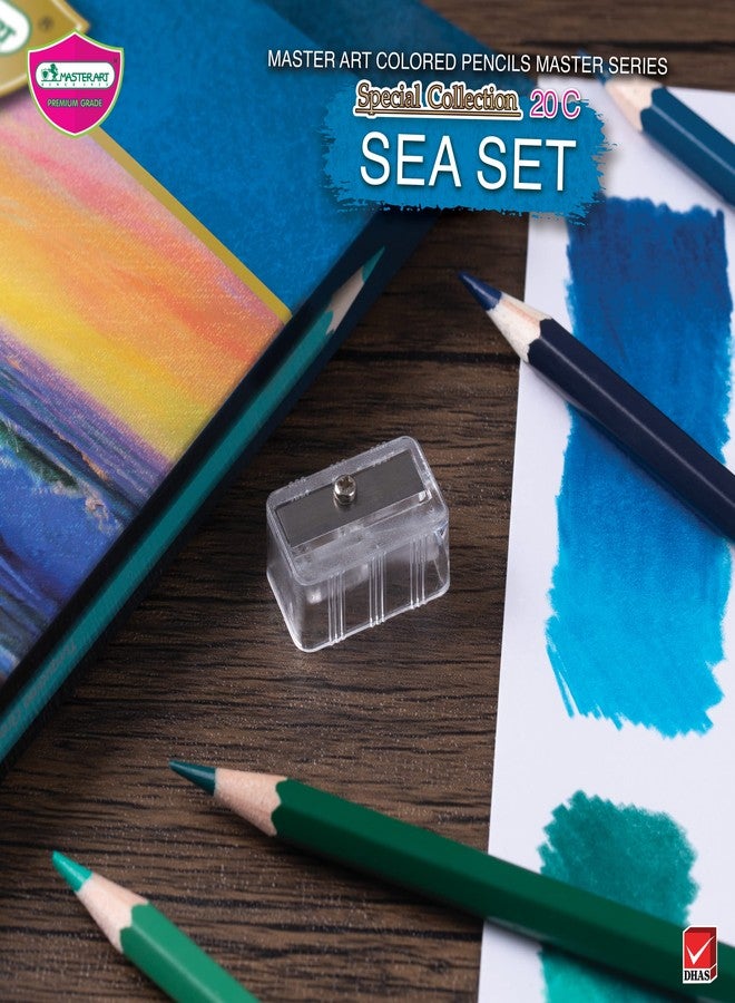 MASTERART Colored Pencils Master Series 20 Colors in Special Collection for Kids and Adults Coloring (SEA SET) - Image 3