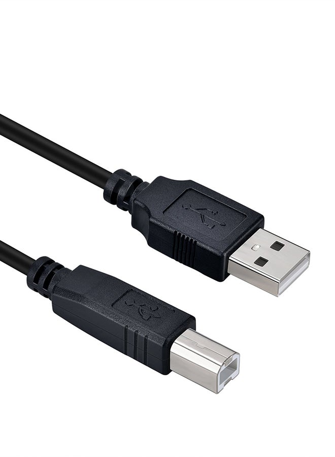 كابل طباعة من نوع USB 2.0 من النوع A إلى النوع B ذكر بطول 1.8 متر لطابعة وماسح ضوئي وقرص خارجي وأكثر