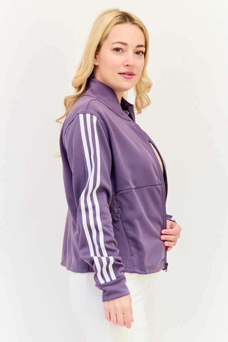 Adidas Women Sportswear Fit Long Sleeves Training Track Jacket, Shadow Violet - Image 2