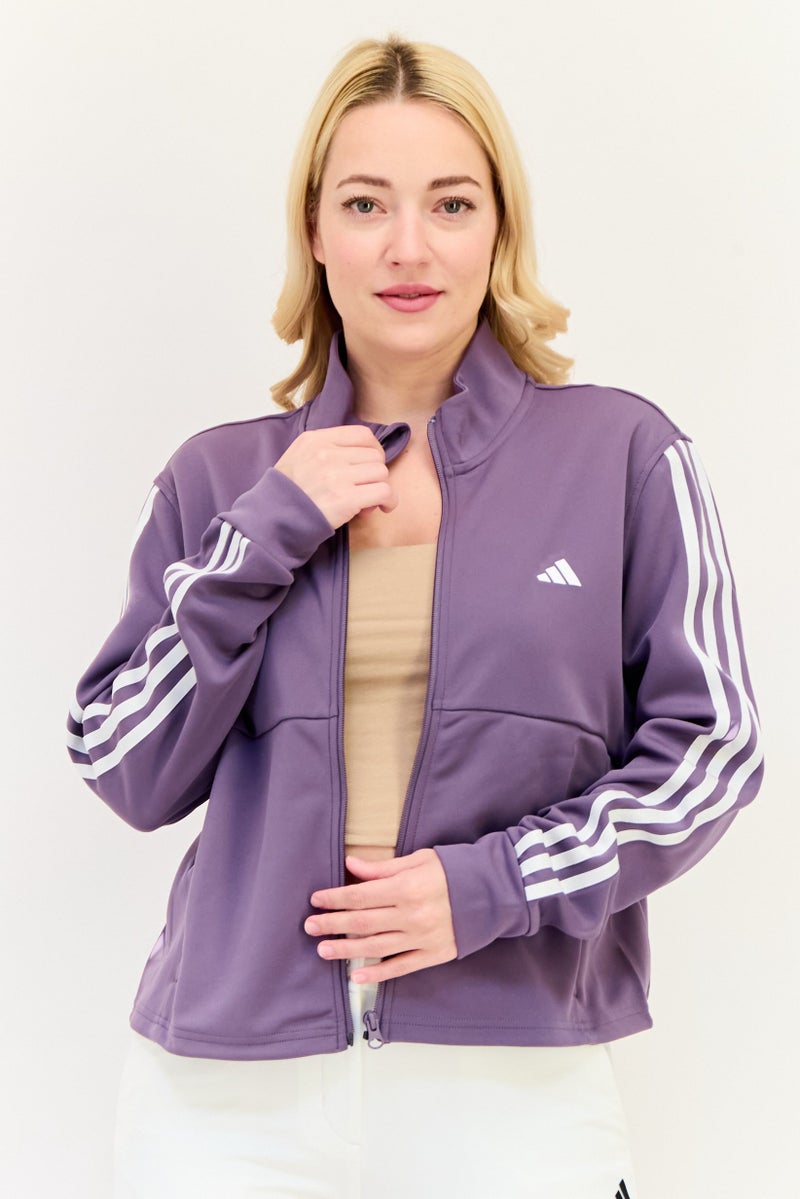 Adidas Women Sportswear Fit Long Sleeves Training Track Jacket, Shadow Violet - Image 1