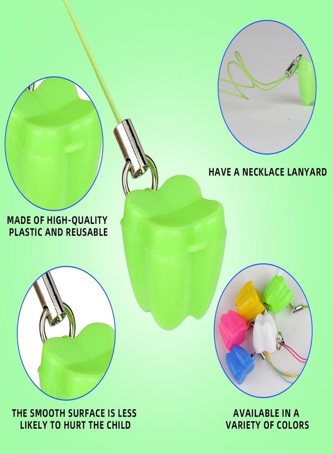 Asofelk 15PCS Bright-Color Toothes Necklaces for Losting Teeth for Kid, Plastic Tooth Saver Necklaces, Cute Tooth Saver for Kids/ Tooth Savers for Children, Toothes Treasure Chest, Lost Teeth Saver Necklace - Image 3