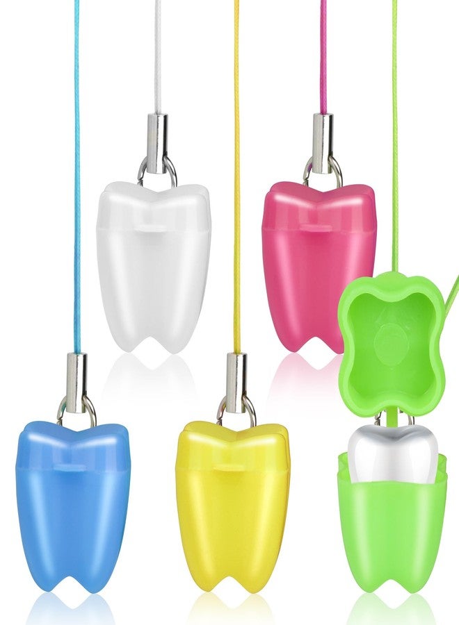 Asofelk 15PCS Bright-Color Toothes Necklaces for Losting Teeth for Kid, Plastic Tooth Saver Necklaces, Cute Tooth Saver for Kids/ Tooth Savers for Children, Toothes Treasure Chest, Lost Teeth Saver Necklace - Image 1