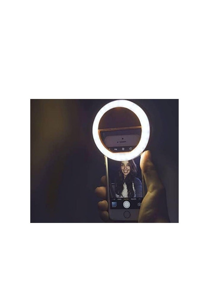 MAGBHA Portable LED Ring Selfie Light for All Smartphones | Tablets Enhancing Ring Light with 3 Level of Brightness for Photography Video Calling (Smart Phones Laptop Tablet LED Ring Selfie Light)