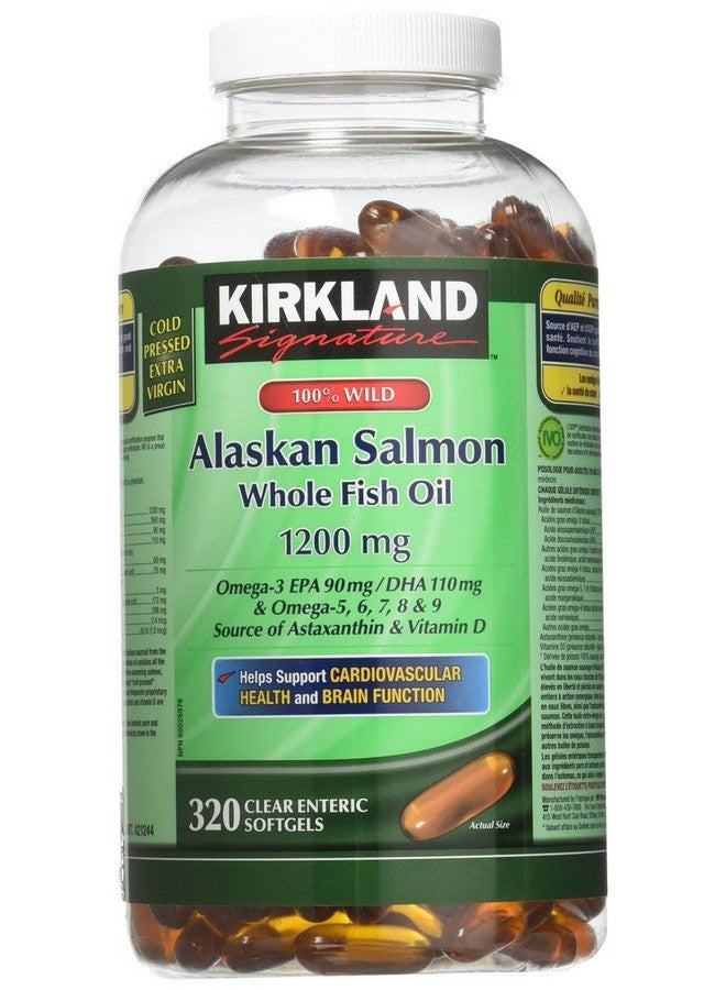 Kirkland Signature 100% Wild Alaskan Salmon Oil 90 EPA 110 DHA 1200mg - 320 Enteric Coated Softgels - Image 2