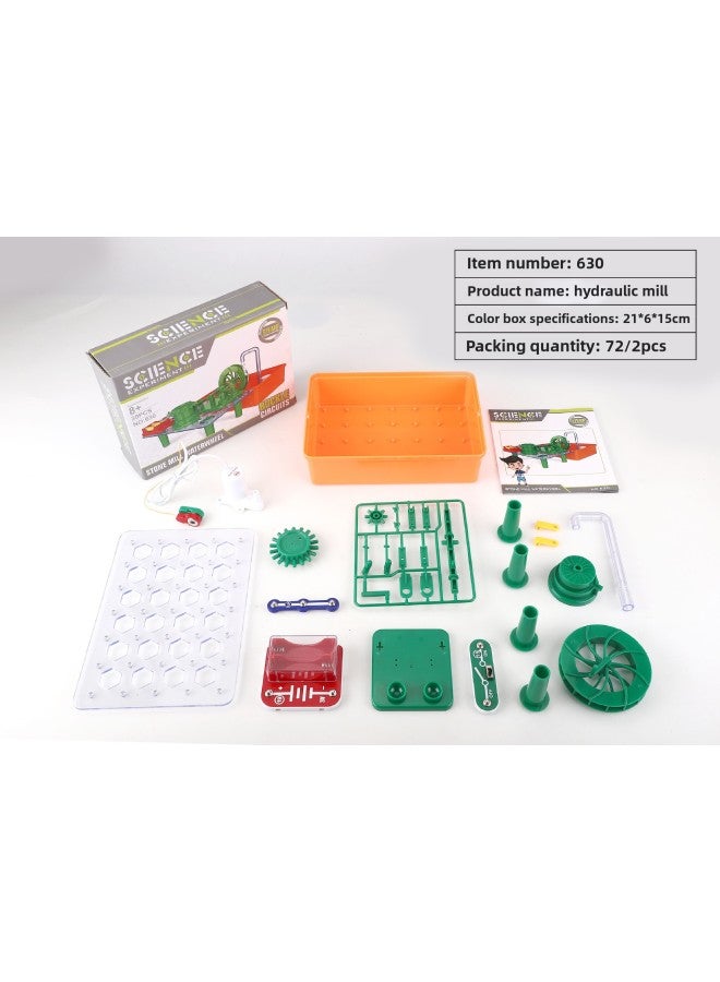 English Children's Science And Technology Small Production Set Student Creative Diy Science Experiment Toy Material-Color:630 Electric Water Wheel  - Image 1