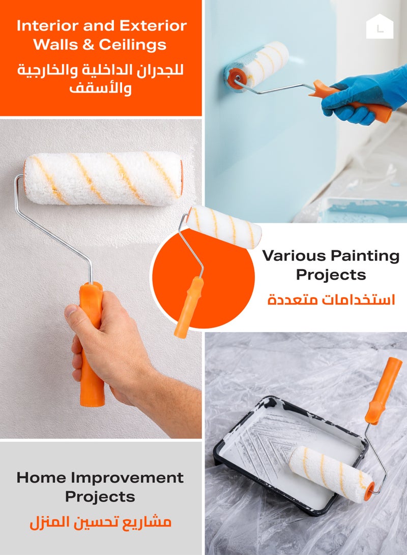 LAWAZIM Painting Roller -9inch- Heavy-Duty Paint Applicator with Ergonomic Handle and Quick Absorbing and Even Spreading -Ideal for Interior and Exterior Walls, Ceilings, and Home Improvement Projects - Image 3