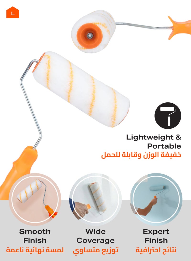 LAWAZIM Painting Roller -9inch- Heavy-Duty Paint Applicator with Ergonomic Handle and Quick Absorbing and Even Spreading -Ideal for Interior and Exterior Walls, Ceilings, and Home Improvement Projects - Image 4