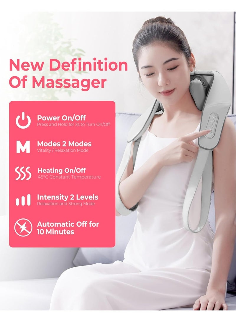 Cordless Shiatsu Neck & Back Massager with Heat - Deep Tissue Pain Relief - Rechargeable 6D Kneading for Cervical & Muscle Therapy - Image 5