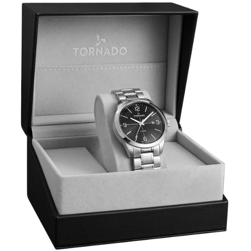 TORNADO Men's Stainless Steel Analog Watch T24007-SBSB - 42.5 mm