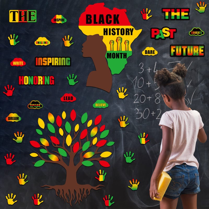 Outus 91 Pcs Black History Month Decorations for Classroom Bulletin Board Decorations Bulletin Board Cutouts Sets Wall Diversity Poster African American Celebration for Kids Educational Decor - Image 4