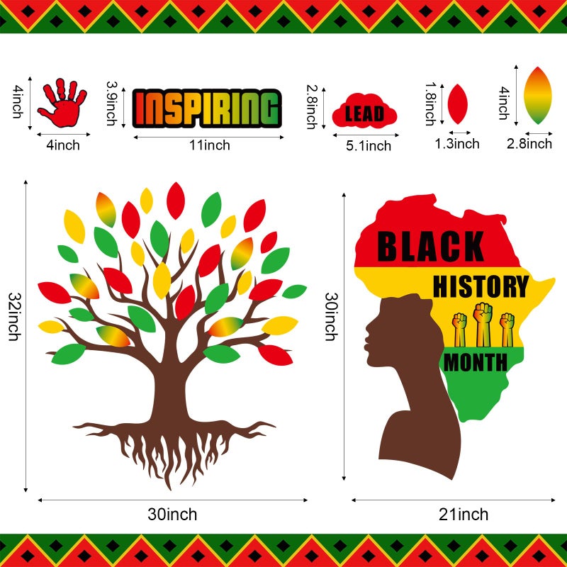 Outus 91 Pcs Black History Month Decorations for Classroom Bulletin Board Decorations Bulletin Board Cutouts Sets Wall Diversity Poster African American Celebration for Kids Educational Decor - Image 2