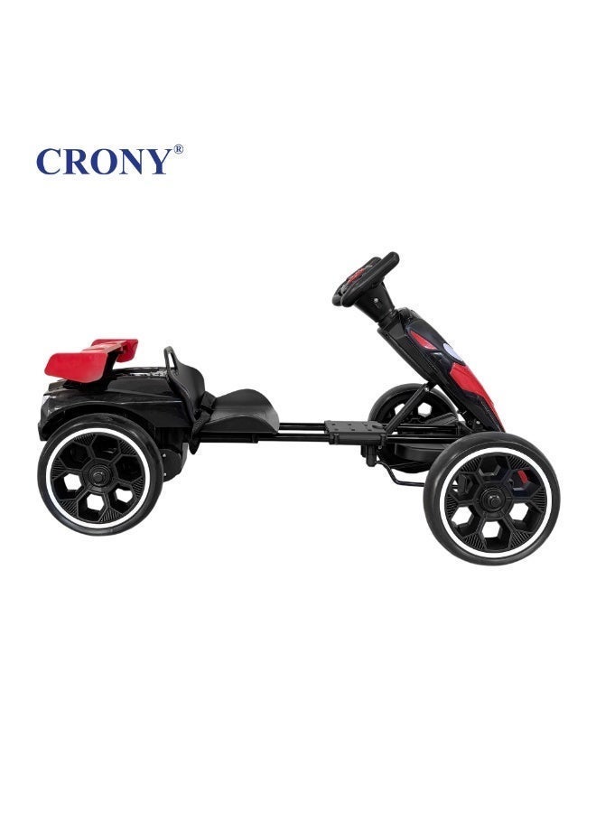 Crony T3 Kids Electric Go-Kart Ride-On Toy with Remote Control, Spider-Man Theme,CRONY T3 Kids Electric Go Kart with Remote Control - Spider-Man Style Ride-On Toy Car for Toddlers, 4-Wheel Battery Powered Drift Kart with LED Headlights, Adjustable Seat Belt & Parental Safety Remote, Fun Outdoor Electric Vehicle for Boys & Girls Aged 2-6 Years Old, Red & Blue Superhero Racing Car for Active Play,Black Spider - Image 2