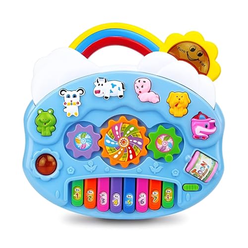 Toyshine Battery Operated Multifunctional Rainbow Piano with Funny Animal Sounds, Music and Lights Early Learning Educational Toy for for Toddlers Birthday Gifts for Kids Boys Girls 3+ - Image 1