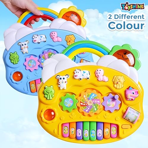 Toyshine Battery Operated Multifunctional Rainbow Piano with Funny Animal Sounds, Music and Lights Early Learning Educational Toy for for Toddlers Birthday Gifts for Kids Boys Girls 3+ - Image 3