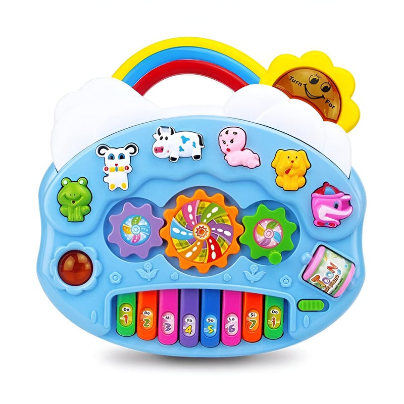 Toyshine Battery Operated Multifunctional Rainbow Piano with Funny Animal Sounds, Music and Lights Early Learning Educational Toy for for Toddlers Birthday Gifts for Kids Boys Girls 3+ - Image 5
