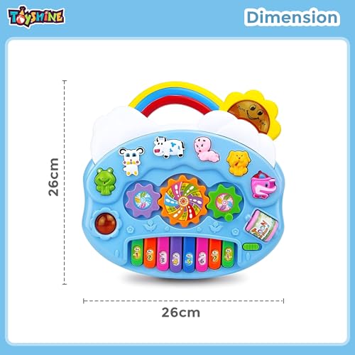 Toyshine Battery Operated Multifunctional Rainbow Piano with Funny Animal Sounds, Music and Lights Early Learning Educational Toy for for Toddlers Birthday Gifts for Kids Boys Girls 3+ - Image 2
