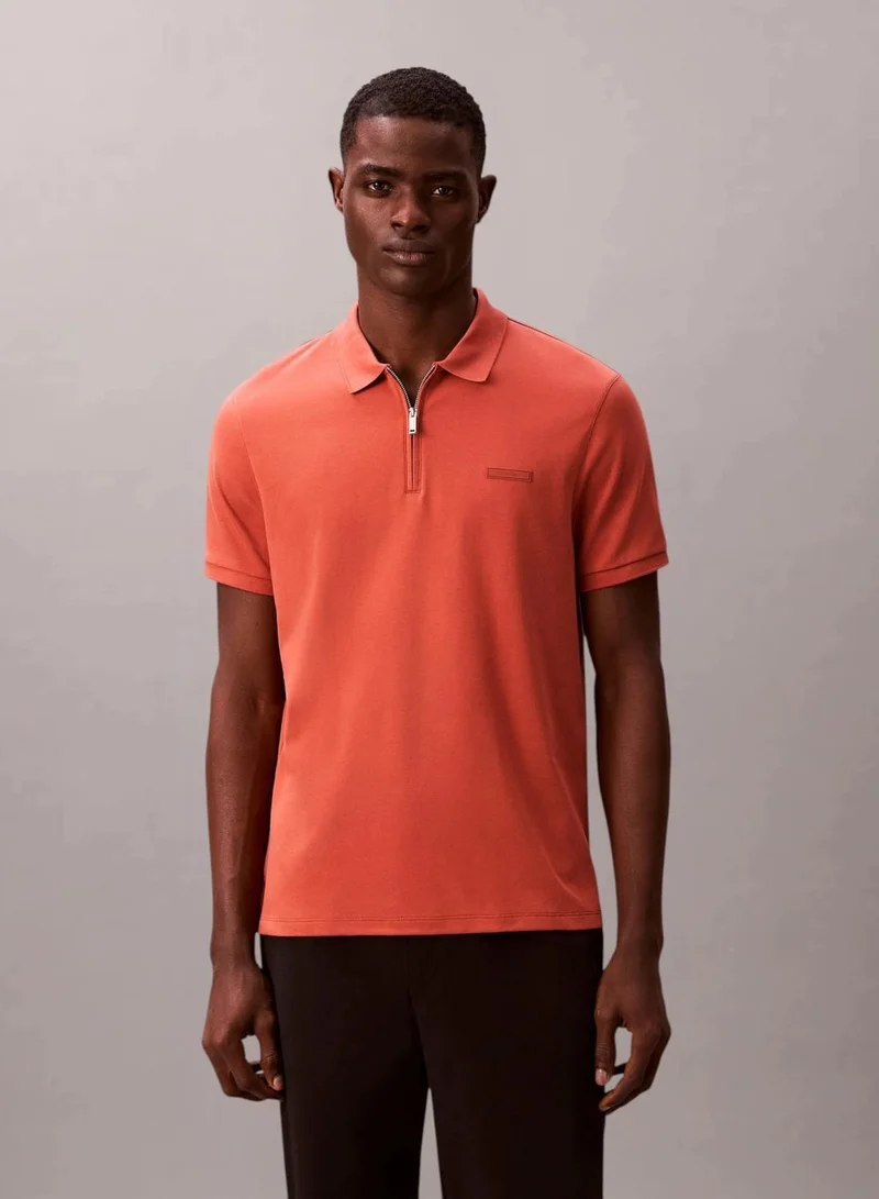Fine Knit Lyocell Blend Polo Shirt