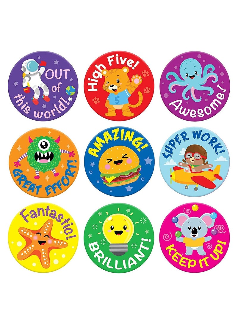 Sea shapes circle sticker to reward students School stickers, 1008 stickers for children in 9 designs, school stickers 2.6 cm, school stickers on paper Teachers' supplies in the classroom, printing Up - Image 1